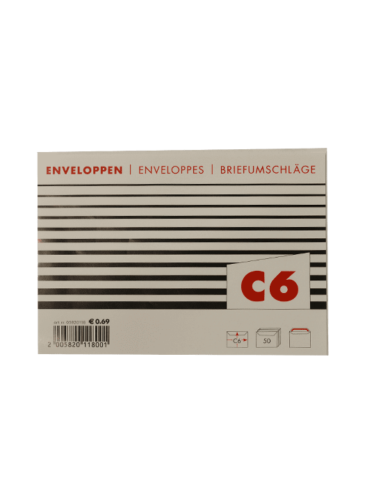 Enveloppen C6 - 50 stuks - Wibra