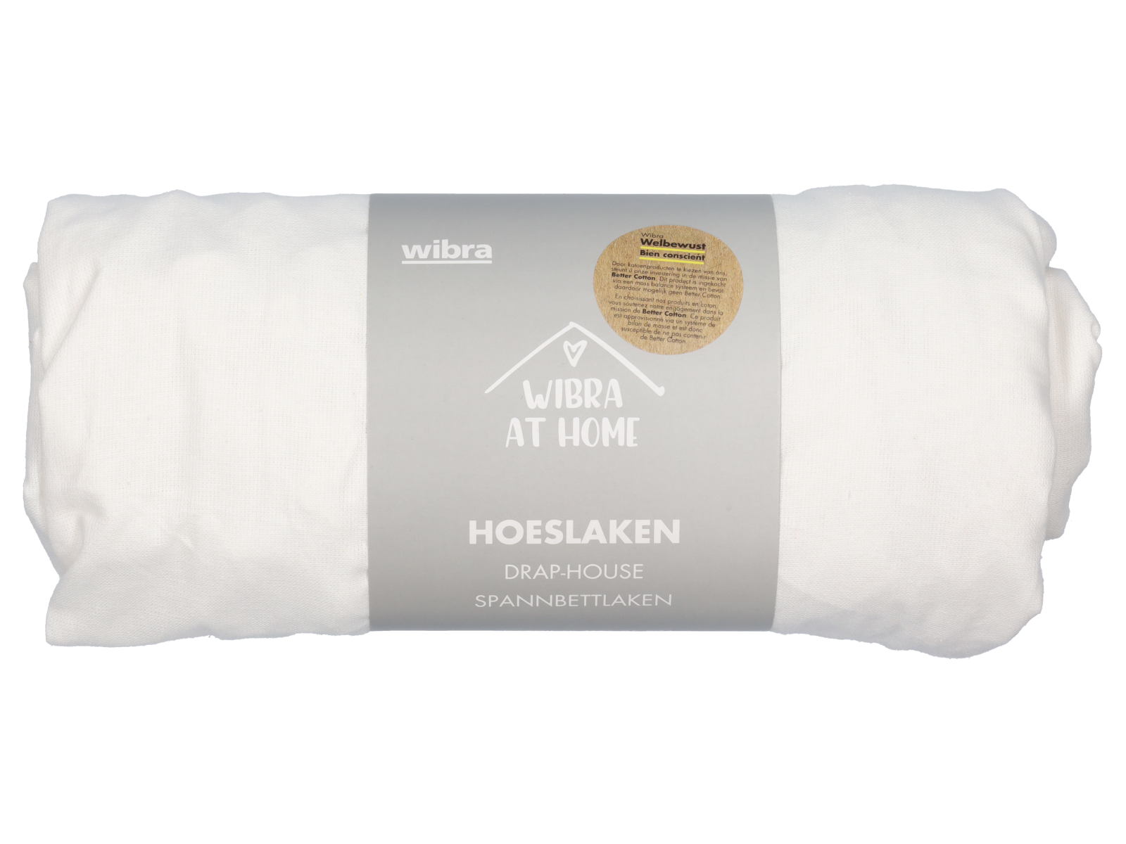 Hoeslaken - 90 x 200 cm - wit - Wibra