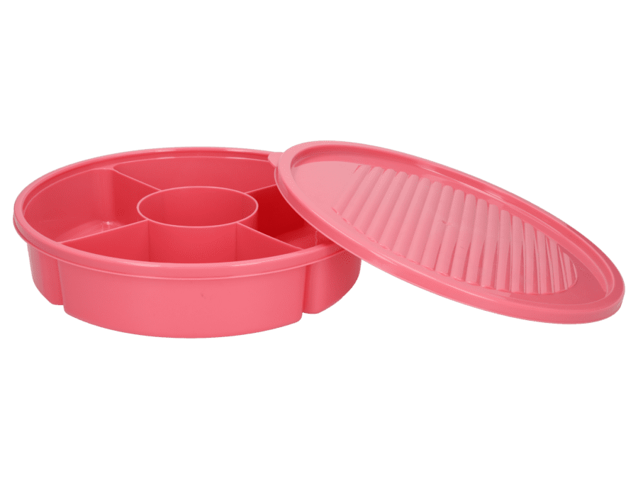 Snackdoos 5 vakken – roze - Wibra