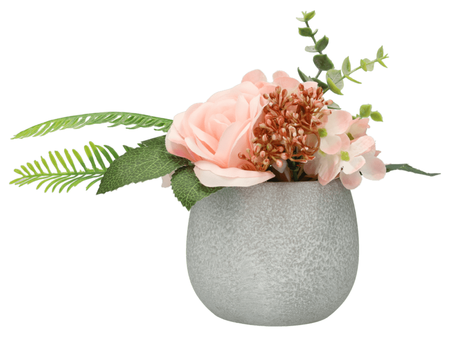Kunstplantje – 16 cm – roze - Wibra