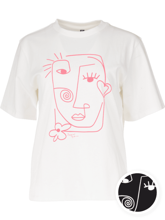 T-shirt print gezicht - Wibra