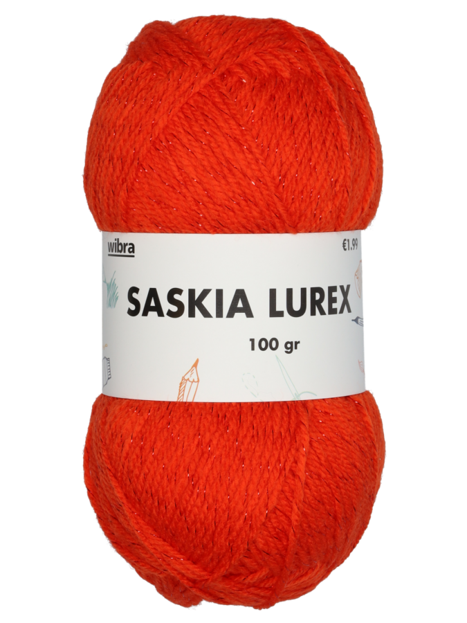 Saskia lurex fil à tricoter - rouge - Wibra